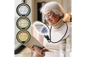 NZQXJXZ Loupe mains libres 10x lumière LED 3 couleurs col de cygne flexible grande loupe HD pour lecture de rapprochement et couture