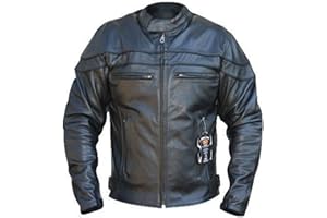 BIKERS GEAR UK Sturgis Monza nuda pelle bovina CE blindata ventilato da moto