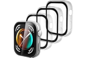 ELUTENG 4 Piezas Funda Compatible con Huawei Watch Fit 3 Anti-Choque PC Duro Estuche Protector con Cristal Templado 9H Protector de Pantalla HD Ligero Anti-Arañazos Protección Carcasa, Transparente