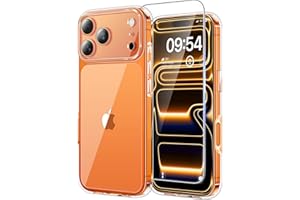 TAURI Coque pour iPhone 17 Pro Max avec Verre Tremp&#xE9;,Protection Totale de la Cam&#xE9;ra, Protection Militaire, Coque Bumper Transparente Antichoc - Transparent