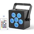 ZonQoonz 50W Par LED Batterie, RGBWA UV 5200mAh Rechargeable Lumière de Scène avec IR Télécommande et Son Activé, Eclairage Scene DMX pour Disco Bar Fête Mariages Bars Halloween Noël Events