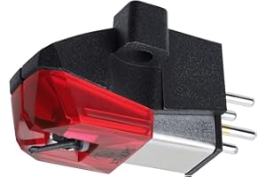 AUDIO-TECHNICA Audio Technica ATXP5 DJ Cartridge with Elliptical Bonded Stylus 1/2" Mount (Black/Red)