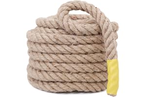 Meidansini 12mm Jute Rope, 32.8 Feet Natural Hemp Rope Strong and Thick Rope, Twisted Manila Rope Jute Twine for for Crafts, Porch Swing Rope, Hemp Rope for Decor, Railing, Docks, Landscaping