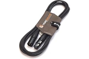 VisioSound Premium Microphone Lead Male XLR to Female XLR/Pro Noiseless Balanced Cable (3m, Black)