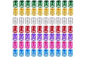 AMASAWA 70 pezzi Hair Extensions Beads Dreadlocks Tube,Perline Capelli Tube Beads Dreadlocks Beads Hair Braiding Gioielli Capelli Accessori Decorativi