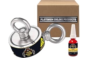 1320LBs Pulling Force, Fishing Magnet with Threadlocker – Double Sided Fishing Magnet, for Magnet Fishing – Strong Neodymium Magnet – 3.70” Diameter by Platinum Online Products