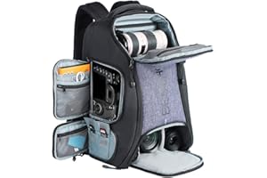 Beschoi Camera Backpack, Waterproof Camera Bag with Tripod Strap and Rain Cover Large Capacity Rucksack for Digital SLR Camera, Speedlite Flash, Camera Tripod, Laptops, Lens and Accessories