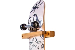 Tapeera Vertical Skateboard Wall Mount - Wooden Skateboard Rack Hanger