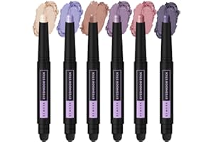 KIMUSE 6PCS Cream Shimmer Eyeshadow Stick Set,Long-Lasting & Waterproof Eyeshadow Pencil,Eyeshadow Sticks for Eyes,Eye Brightener Stick Makeup (Pink & Purple Combo)