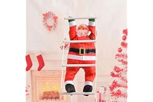 ARBUTUS Adorno de Papá Noel Escalada, Juguete Árbol de Navidad Interior/Exterior, Decoración Colgante de Ventana (50cm, 1 Papá Noel)