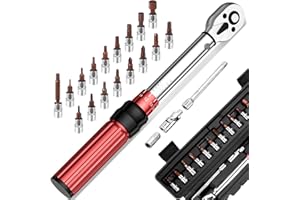 RAOFUO Drehmomentschlüssel Fahrrad Set 1/4 Zoll 2-24 Nm Drehmoment Torque Wrench Motorrad ± 3% Fehlergenauigkeit 21tlg Reparatur Tool mit zwei Richtung einstellbaren 72 Zähne Wende Ratschenkopf mit Click