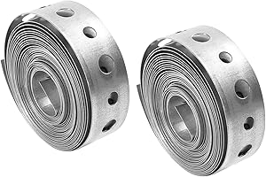 BEFUN Correa de fijación de metal de acero galvanizado de 3/4 pulgadas x 10 pies con agujeros perforados, soportes de valla de constructores, bridas de fijación y soporte de tubería para colgar con