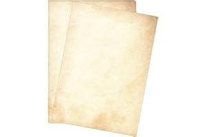 BEAR AND BEE 100 x Thicker 120GSM Sheets of Old Looking/Vintage Design Paper DIN A4. Great for Vintage invites and Letters