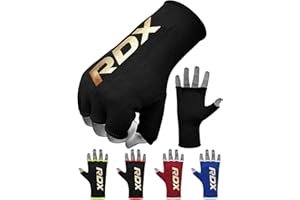 RDX Bandes Boxe sous Gants, Élastiqué Protege Main Sparring Arts Martiaux Protecteur de Poing, Boxing Inner Gloves Hand Wraps, Gants de Frappe Boxeur Adulte Femme Homme