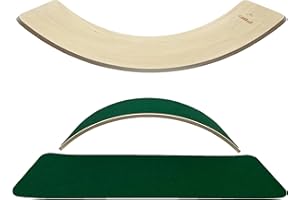 KiddiRedi® Wooden Balance Board Montessori Wobble Sensory Feeling Toddler Kids Adults Curvy Seesaw Swing Learning Development Health Physical Education Toy Free Extra Felt Toy Wood Play Autism ADHD