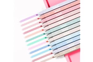 Shuttle Art 12Pcs Aesthetic Cute Highlighters Bible Pastel Highlighters and Pens no bleed Highlighters for School Supplies and Office Journal DIY Home (Two Side Highlighters Pen)