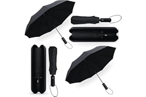 drytogo Paraguas plegable antiviento fuerte con estuche de viaje I Paraguas grande Ø105 cm I Paraguas automático apertura y cierre I Guarda chuva para 2 personas I Umbrella para mujer y hombre I
