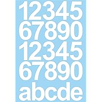 Chiffres Blancs Autocollants - Numéro De Maison/poubelle - 10 Cm De Haut - 25 Chiffres Adhésifs - Chiffres Et Chiffres Autocollants De 0 à 9 Et Lettres A-e - Idéal Pour L'extérieur
