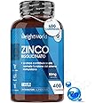 Zinco Integratore in 400 Compresse di Zinco Bisglicinato Vegano (Scorta per 13 Mesi), Integratore di Zinco Puro ad Alto Dosag