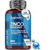Zinco Integratore in 400 Compresse di Zinco Bisglicinato Vegano (Scorta per 13 Mesi), Integratore di Zinco Puro ad Alto Dosag