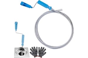 WUFANC Furet Deboucheur Canalisation, Furet Deboucheur Ø 6 mm x 1.5 m, Deboucheur WC Pour Les Blocages Tenaces, Furet Plomberie Tuyaux Pour Canalisations De Toilettes, D'évier Et De Baignoire