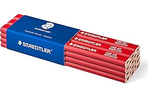 Staedtler Charpentier 148 40, Crayon ovale 2H de haute qualité, Pour l'industrie et l'artisanat, largeur de trait 1 à 2 mm, Lot de 12, 148 40