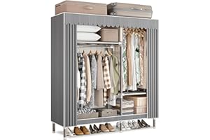 Dictstarst Armadio Aperto, Guardaroba Autoportante Scaffale Verticale, Guardaroba In Tessuto Pieghevole Da Campeggio, Armadio Per Vestiti Con Giunto In Acciaio Legato, Per Camera Da Letto E Soggiorno