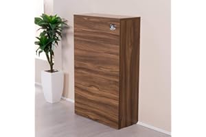 Aquariss Walnut Contemporary Rectangular Back to Wall Unit with Concealed Dual Flush Cistern (No Toilet) 500mm