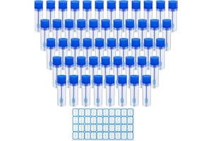 KXVXXV 50 Stück Kotprobenröhrchen Hund 15ml Stuhlprobenröhrchen Probenröhrchen mit Löffel und Etikettenaufkleber Gute Abdichtung Stuhlprobe Auffanghilfe für Haustiere zum Testen