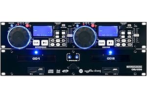 Pronomic CDJ-230 Double Lecteur DJ CD avec USB & SD (Table de mixage DJ 2 canaux avec contrôleur séparé, Pitch Bender et Effets DSP, Seamless Loop, Format 19")