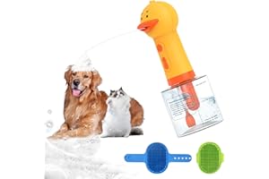 HOMRICH Hunde Seifenspender, Schaumseifenspender Automatisch für Hundebadewanne, Schaummaschine Elektrischer mit Hundebürsten für Hundedusche und Katzenbaden, IPX7 Wasserdicht