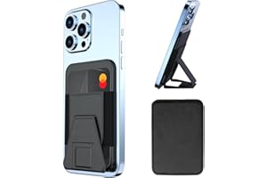 XIXKOLYU® Tarjetero magnético con soporte plegable para iPhone 12/13/14 de la serie magnética compatible con iPhone 12/13/14 – Negro