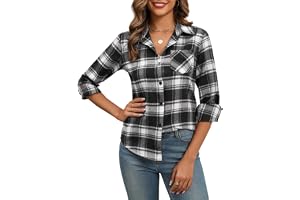 Zeagoo Dam rutig blus långärmad v-ringad skjorta elegant traditionell blus Oktoberfest blus tunika toppar casual button-down