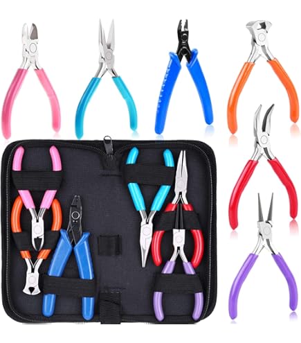 SPEEDWOX Sieradentangenset, 6-delig, mini-tangset, klein, fijne sieraden, tangset met een buigring, micro-precisie-handgereedschap, industrieel chroom -vanadium-staal