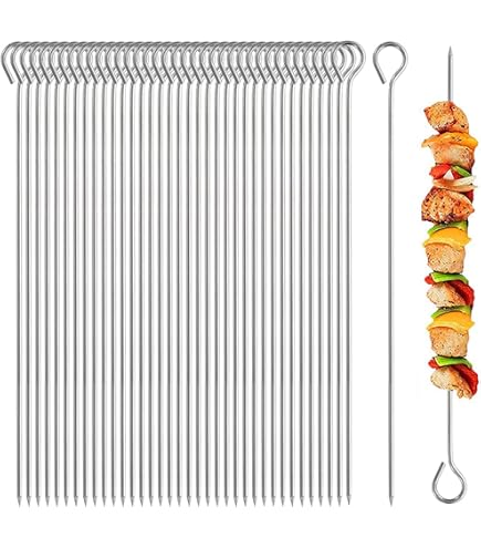 20 Spiedini Di Mais, Spiedini Di Pannocchie Per Barbecue Spiedini Di Mais Multifunzionali In Acciaio Inossidabile Gialli Per Barbecue Di Carne 96192738
