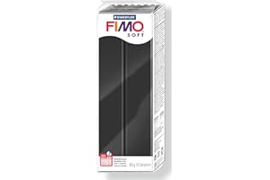 STAEDTLER FIMO SOFT, pasta modellabile termoindurente, panetto grande da 350 grammi, colore nero, 8022-9