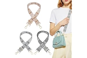 YIDOUJIN 3pcs Boho Bretelles Réglables 3.8cm Larges Bretelles 75-135cm pour Sacs à Bandoulière Sacs à Main Messenger Sacs Femmes et Hommes Larges Bretelles, Sac Bretelles avec Mousqueton Accessoires