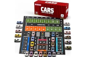Storio 24 Pull Back Toy Cars Set for Kids with Storage Container & Play Mat, Die Cast Metal Mini Race Cars, Car Carrier Organizer Box, Party Favors for Boys Girls Age 3-8 Years