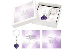 OPEIXSAYKOC Handgefertigte Geschenkbox mit Herzstein,Glückssteine Schlüsselanhänger,Glücksbringer Geschenk,Glückssteine