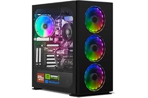 YEYIAN PC Gaming Esports AMD Ryzen 5 5600X 6 Coeurs jusqu'à 4,6 GHz | Nvidia GeForce RTX 3060 | 16Go DDR4 3200Mhz | 1To SSD M.2 NVMe Gen3 | WLAN WiFi 6 | LAN 1GB | Non SE | (Noir)