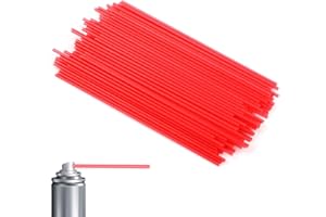 Gosknor 200pz Cannucce per Bombolette Spray, Lunghe 12cm Riutilizzabile Cannucce Ugelli Vernice Spray Plastica Rossa Ricambio Prolunghe Bombolette Accessori