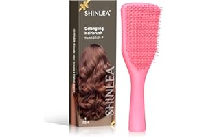 SHINLEA Ultimate Detangler Hairbrush, Anti Tangle Hairbrush for Wet and Dry Hair, Reduces Breakage, Eliminates Knots, Detangles All Hair Types, Detangler Brush for Hair Straightening, Styling