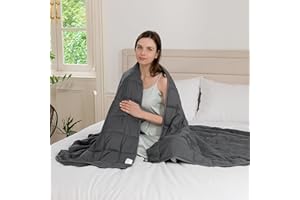 Good Nite Koc obciążeniowy łagodzący stres, dobre samopoczucie, sensoryczny uspokajający, relaksujący koc dla dorosłych (szary, 6 kg, 125 x 180 cm)