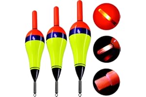 THKFISH Galleggiante Pesca Bobber da Pesca Galleggianti da Pesca a LED Balsa galleggia 5,5g(1/5oz) 7,5g(1/4oz) 12g(3/8oz) 3Pezzi