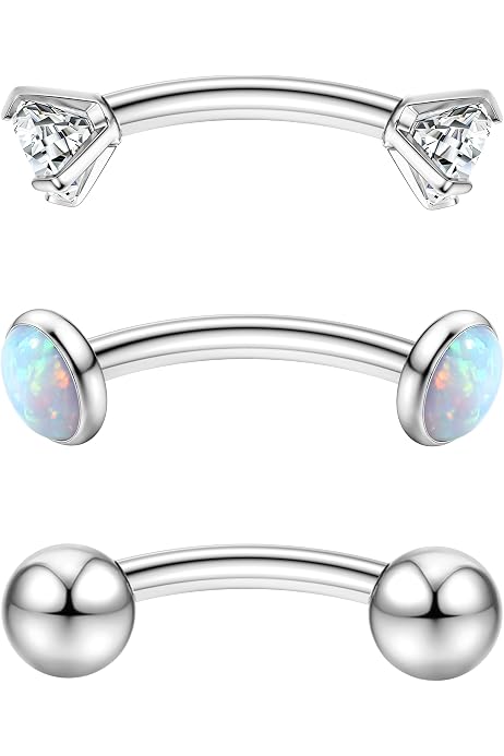 Piercing Nombril 14G MODRSA | Triple CZ Inverse | Acier Chirurgical | Barre 10mm Or Rose