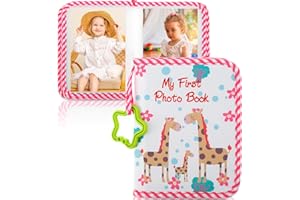 SHAOJIAN Baby Photo Album My First Photo Album Baby Memory Book Bright Color Soft Cloth Unisex Kids' Personalized Photo Albums Holds 4X6 Inch Pictures for Family Newborn Toddlers Shower(pink)