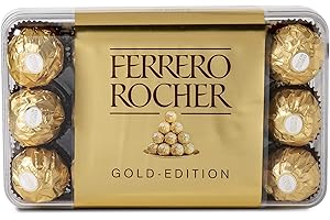 Ferrero Rocher Envoltorio Leche Chocolate y Avellana con Cremoso Relleno, 30-Piezas, 375 g.