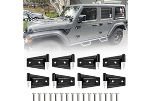 B.ZSSY JK Türscharnier-Set, kompatibel mit 2007–2018 Jeep Wrangler JK JKU Türscharniere für Jeep JK, 8 Stück, glänzend schwarz