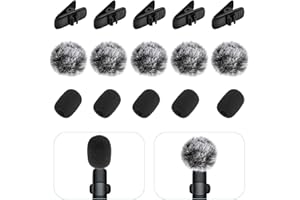 HAIFAFAFAING 15 Stück Mikrofon Windschutz Mini Popschutz Lavalier Mikrofon Mic Krawatte Clip Pelzig Windschutzscheibev Wind-Filter Pop-Filter für Lavalier Mikrofone Professionelle Außen