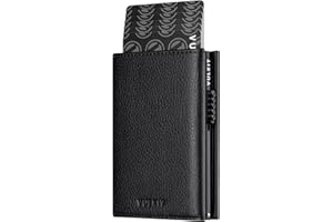 VULKIT Porta Carte Credito Portafoglio Slim Portacarte in Pelle Protezione Rfid Schermato Anticlonazione - Portatessere e Soldi con Porta Monete